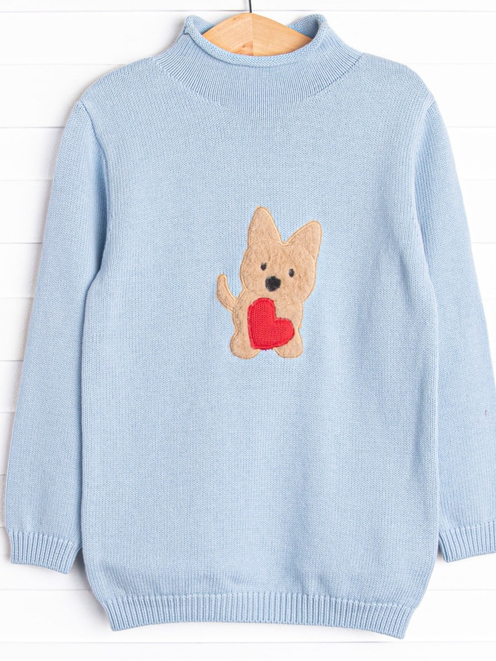 Stitchy Fish Kids Light Blue Sweater with Puppy Heart Applique NWT sz 12 months